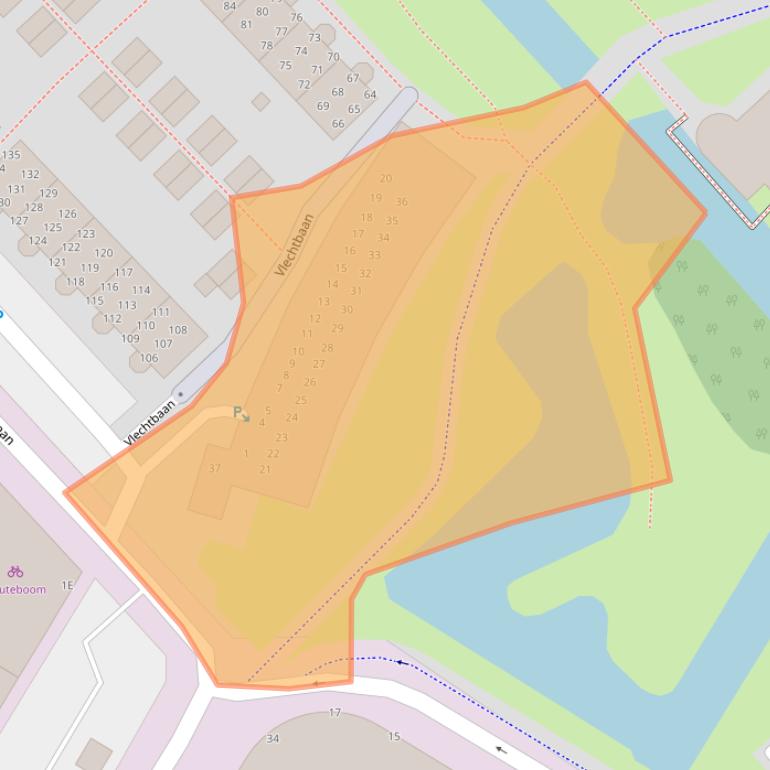 Kaart van postcodegebied 2352DL.