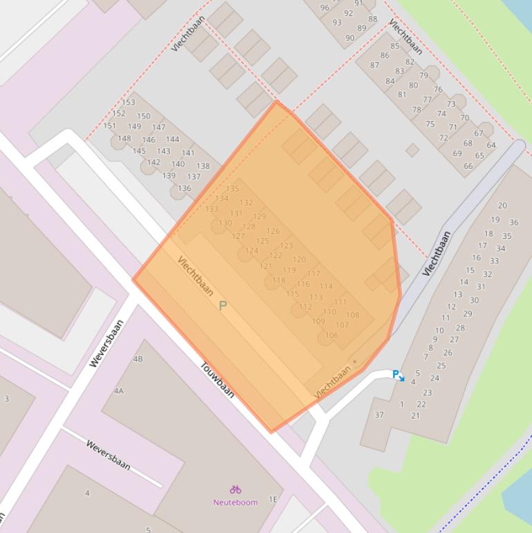 Kaart van postcodegebied 2352DR.