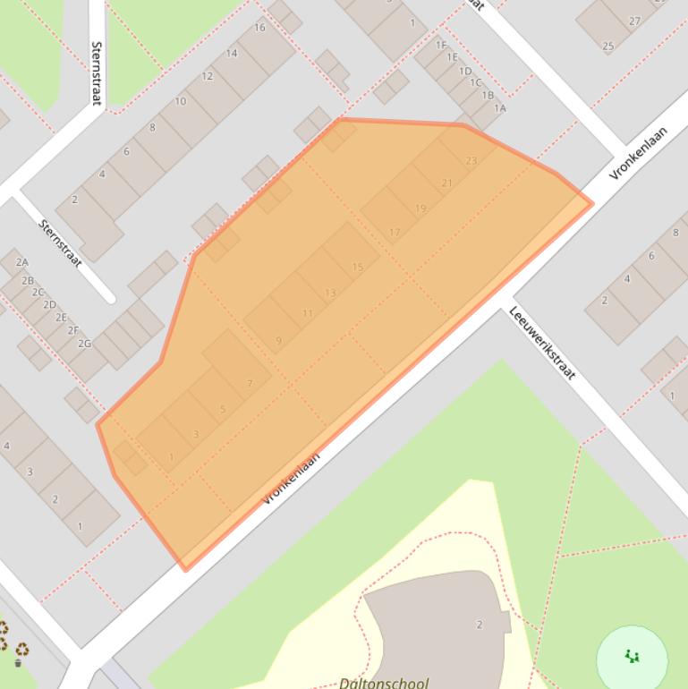 Kaart van postcodegebied 2352EJ.