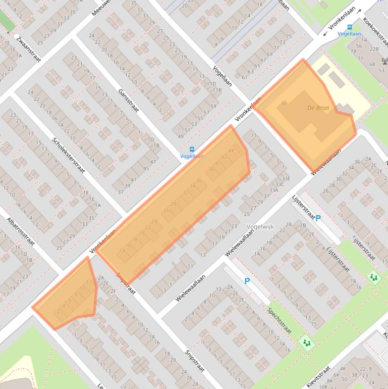 Kaart van postcodegebied 2352EP.