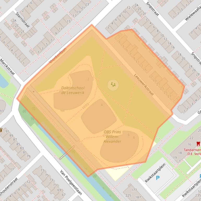 Kaart van postcodegebied 2352ER.