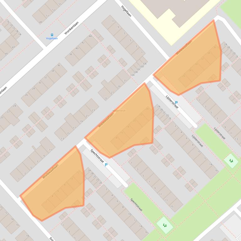 Kaart van postcodegebied 2352EW.