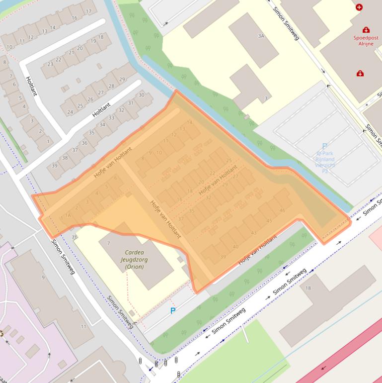 Kaart van postcodegebied 2352GE.