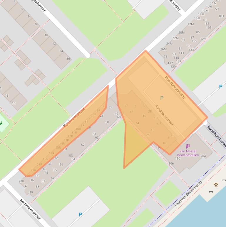 Kaart van postcodegebied 2352HA.