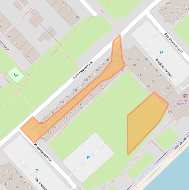 Kaart van postcodegebied 2352HB.