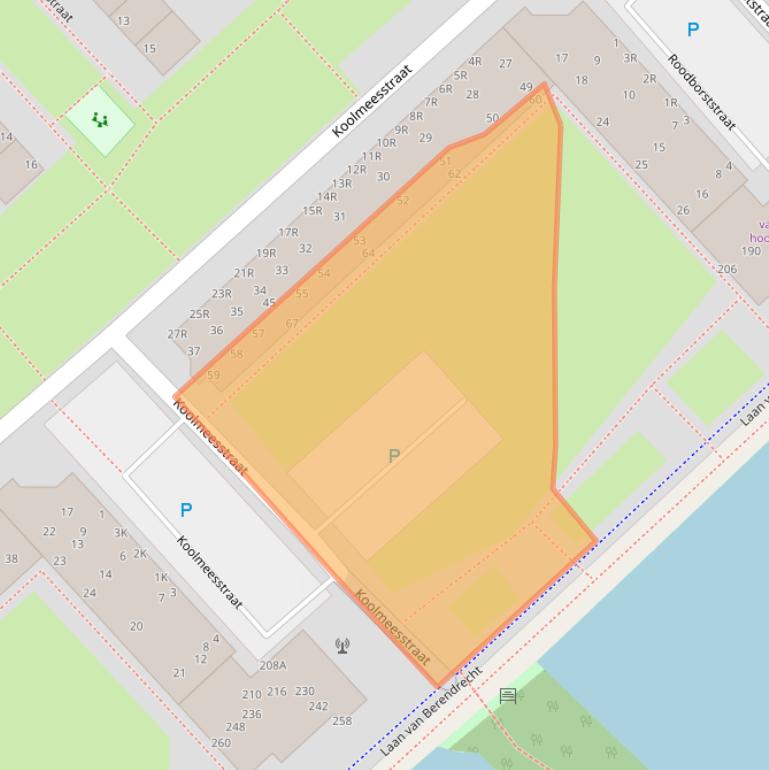 Kaart van postcodegebied 2352HC.