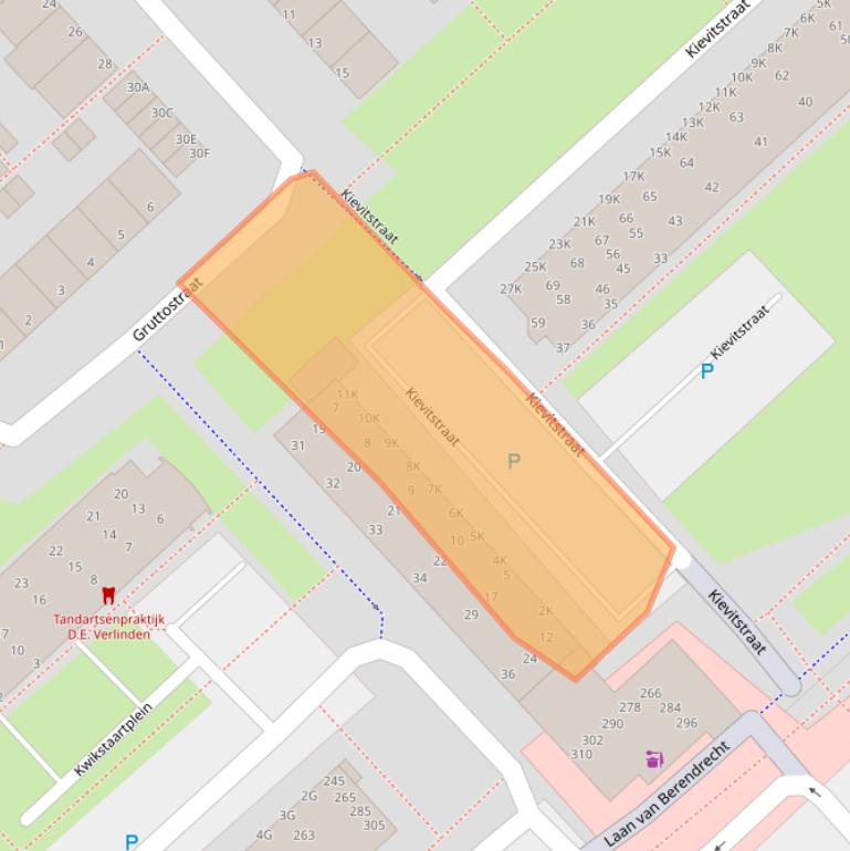 Kaart van postcodegebied 2352HH.