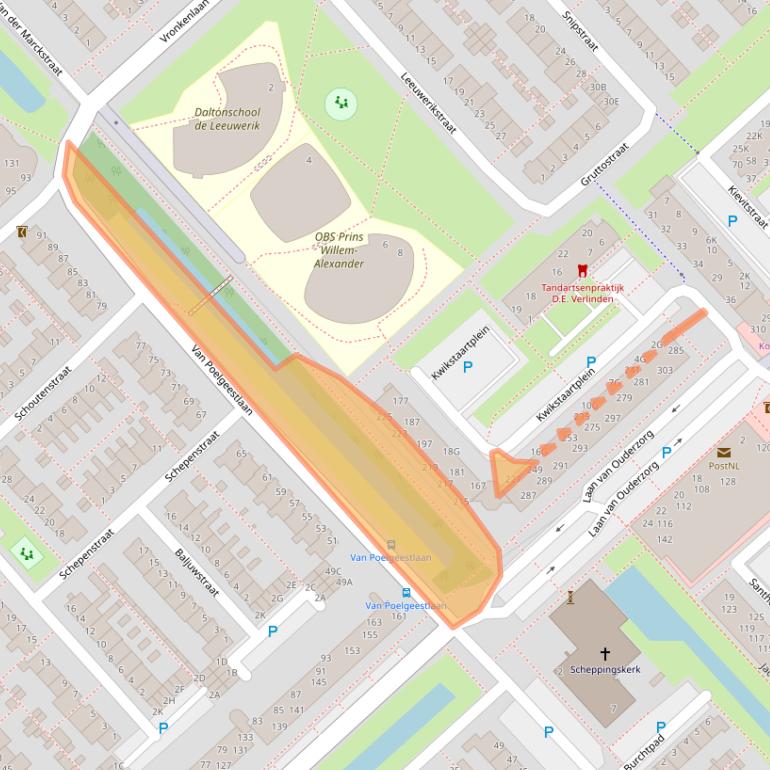 Kaart van postcodegebied 2352HP.