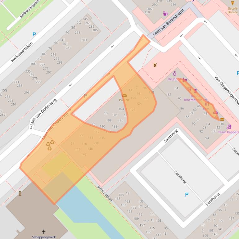 Kaart van postcodegebied 2352HV.