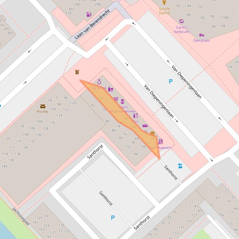 Kaart van postcodegebied 2352HW.