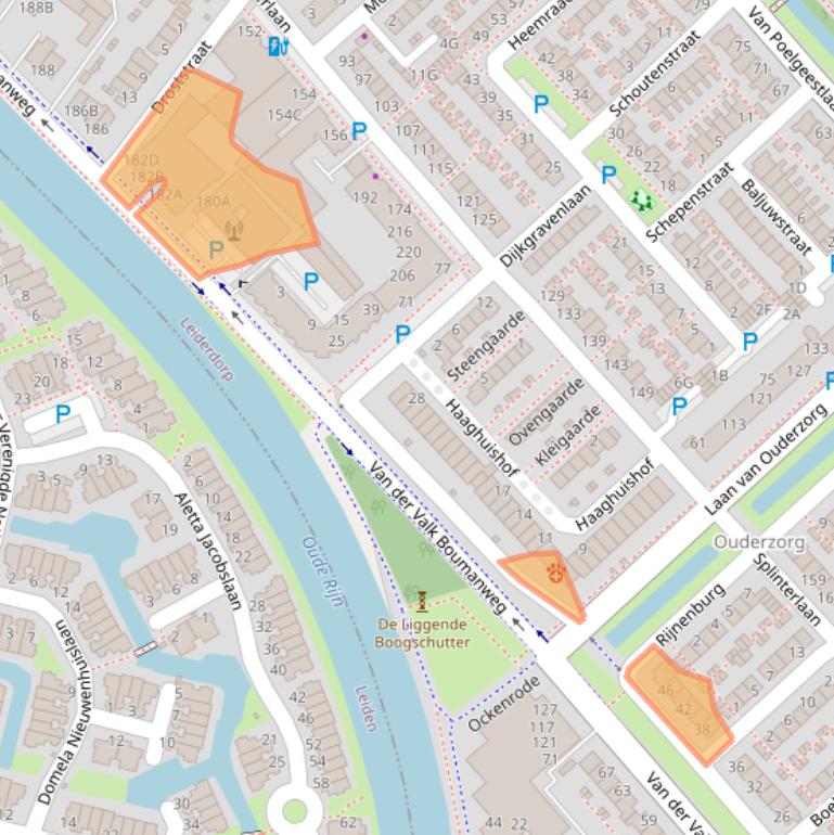 Kaart van postcodegebied 2352JD.