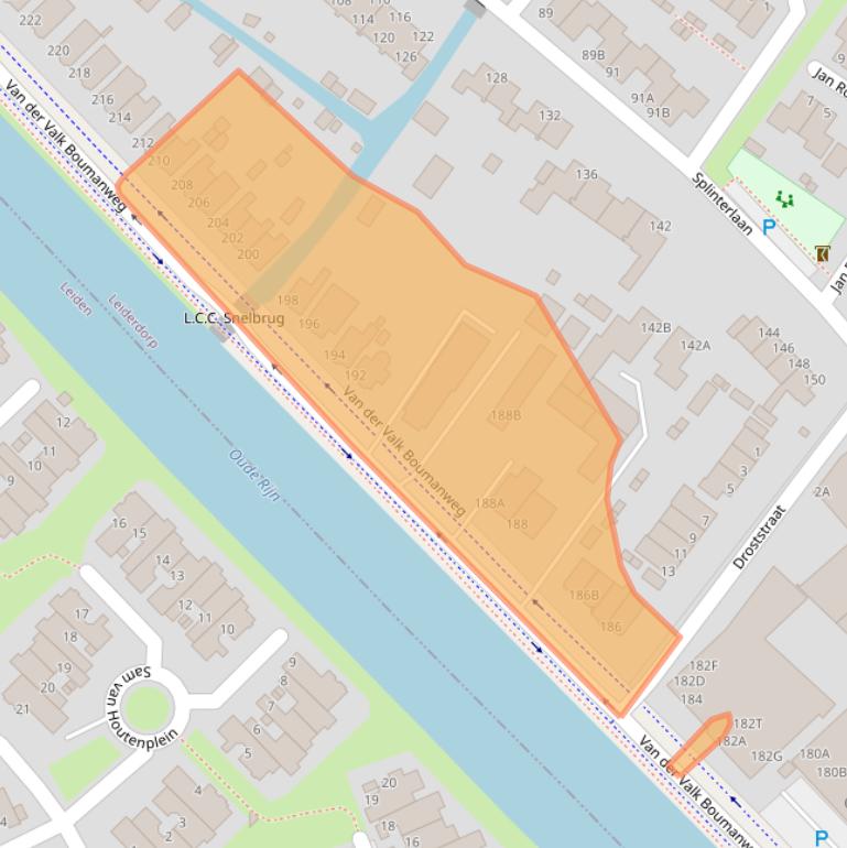 Kaart van postcodegebied 2352JE.