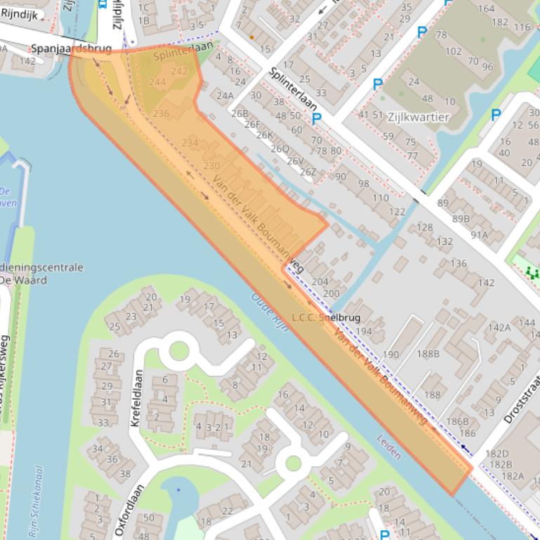Kaart van postcodegebied 2352JG.
