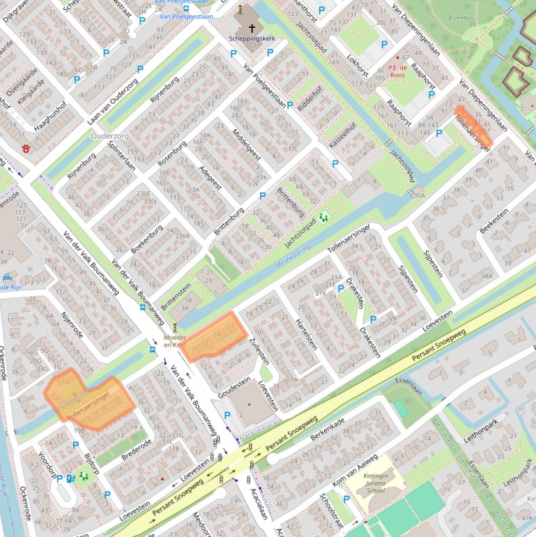 Kaart van postcodegebied 2352JL.