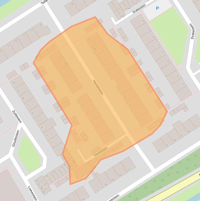 Kaart van postcodegebied 2352JT.