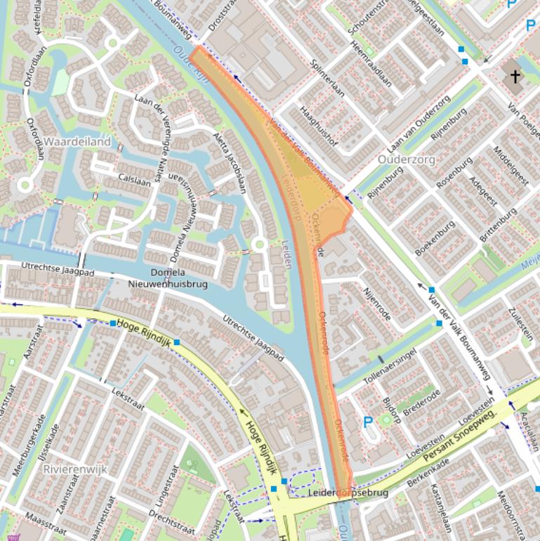 Kaart van postcodegebied 2352JZ.