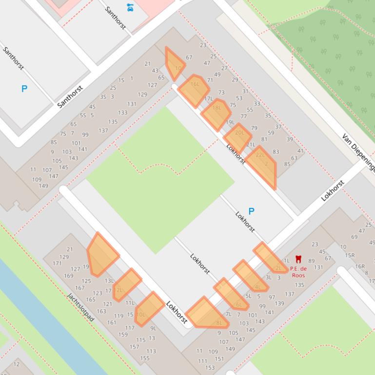 Kaart van postcodegebied 2352KG.