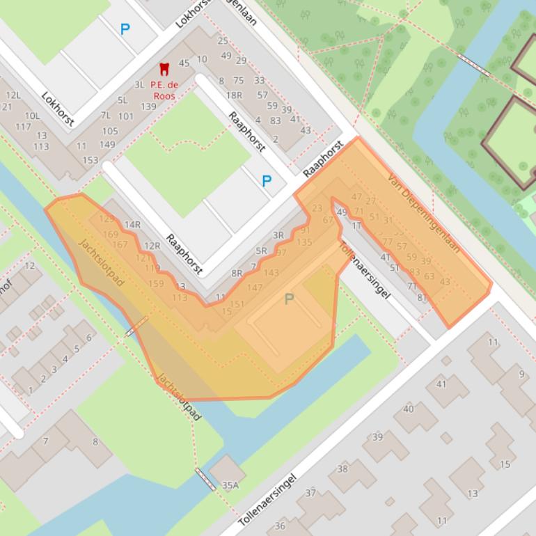 Kaart van postcodegebied 2352KJ.