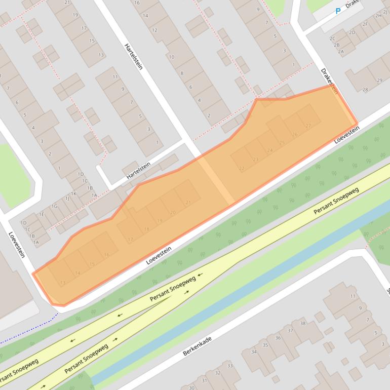 Kaart van postcodegebied 2352KN.