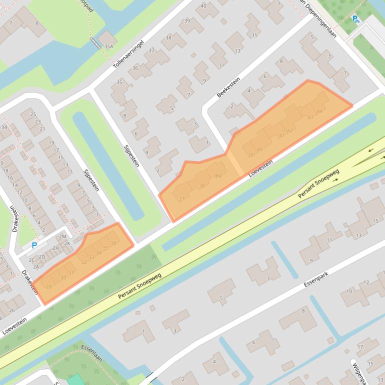 Kaart van postcodegebied 2352KP.