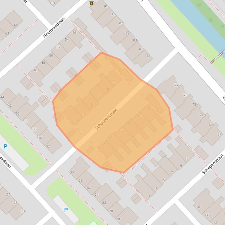 Kaart van postcodegebied 2352RK.