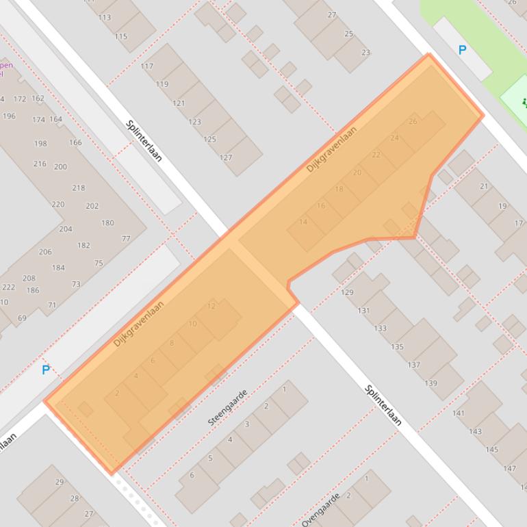 Kaart van postcodegebied 2352RL.