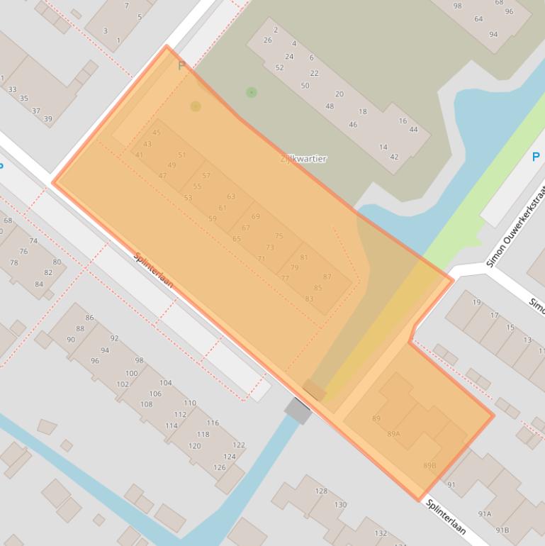 Kaart van postcodegebied 2352SC.