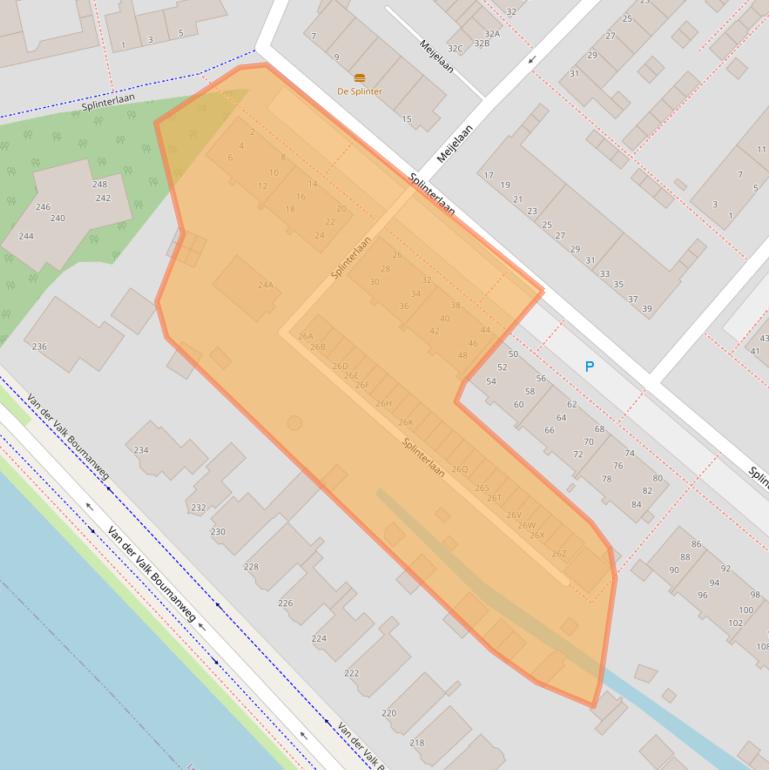 Kaart van postcodegebied 2352SJ.