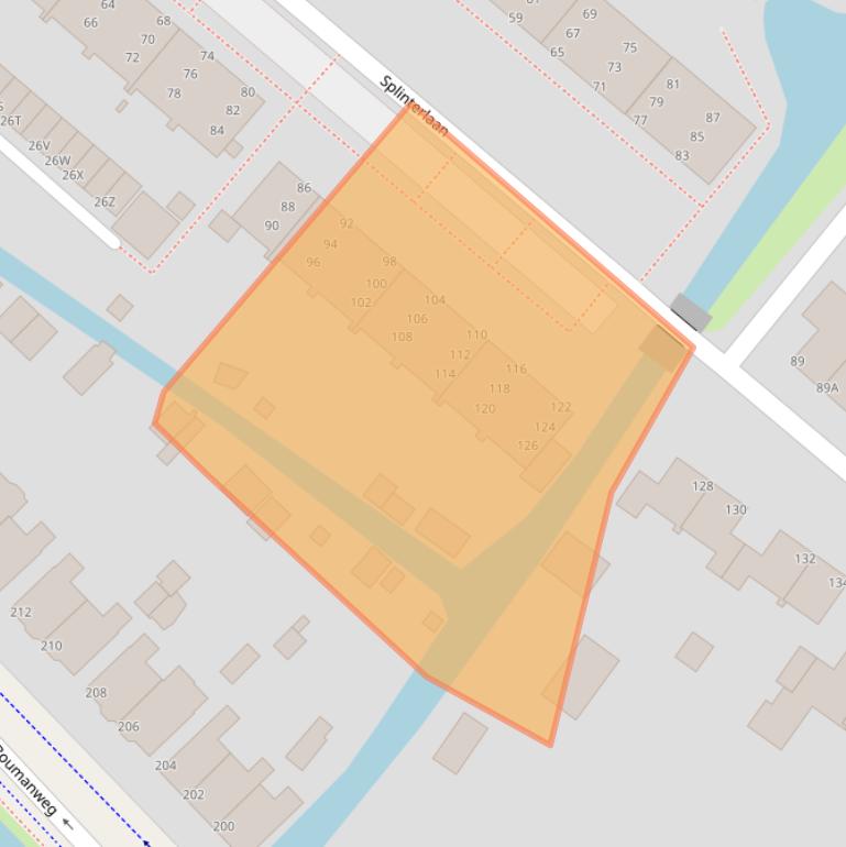 Kaart van postcodegebied 2352SL.