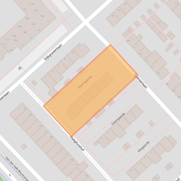 Kaart van postcodegebied 2352SP.