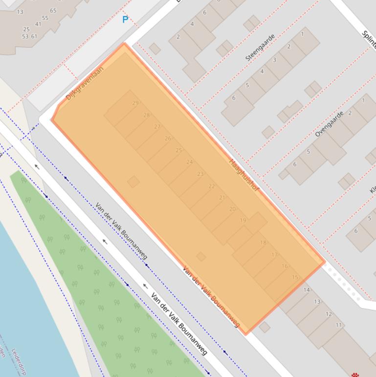 Kaart van postcodegebied 2352SW.