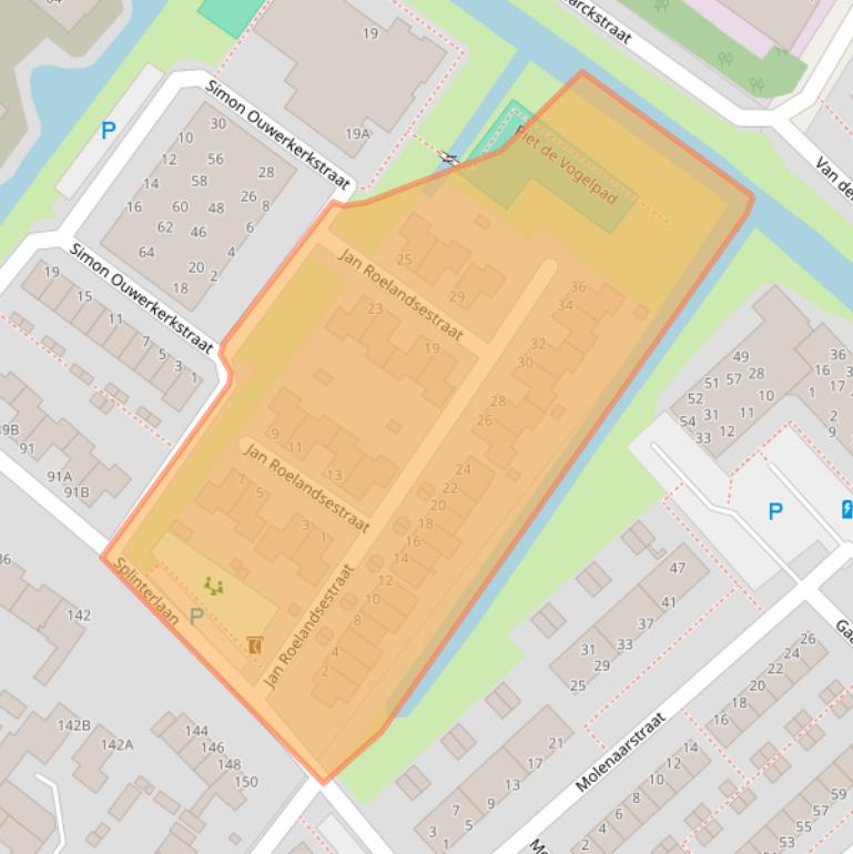 Kaart van postcodegebied 2352SX.