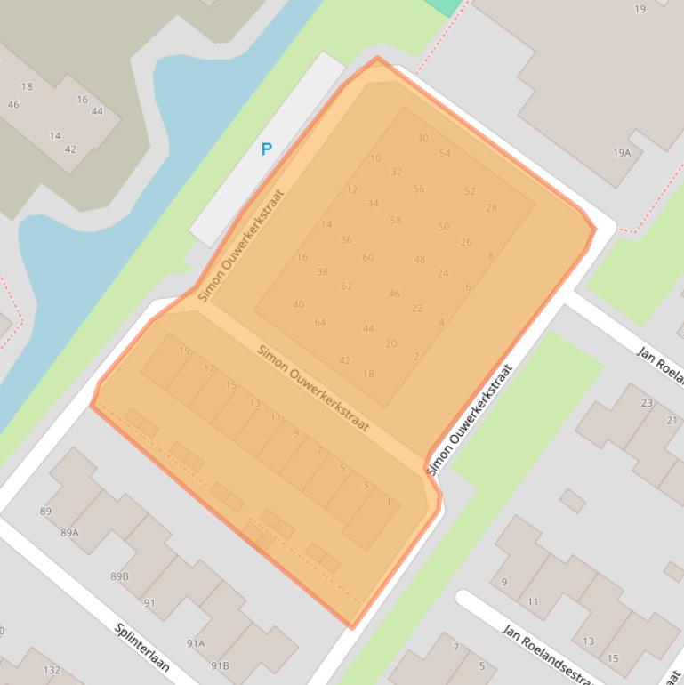 Kaart van postcodegebied 2352SZ.