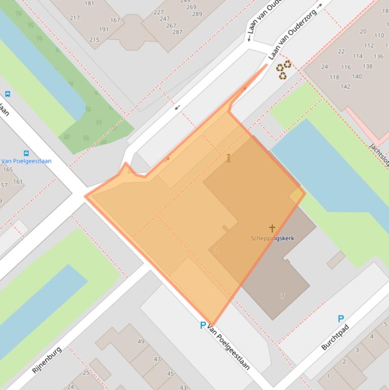 Kaart van postcodegebied 2352TD.