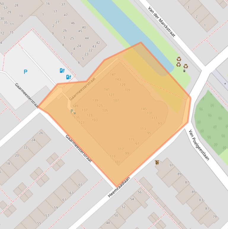 Kaart van postcodegebied 2352TR.