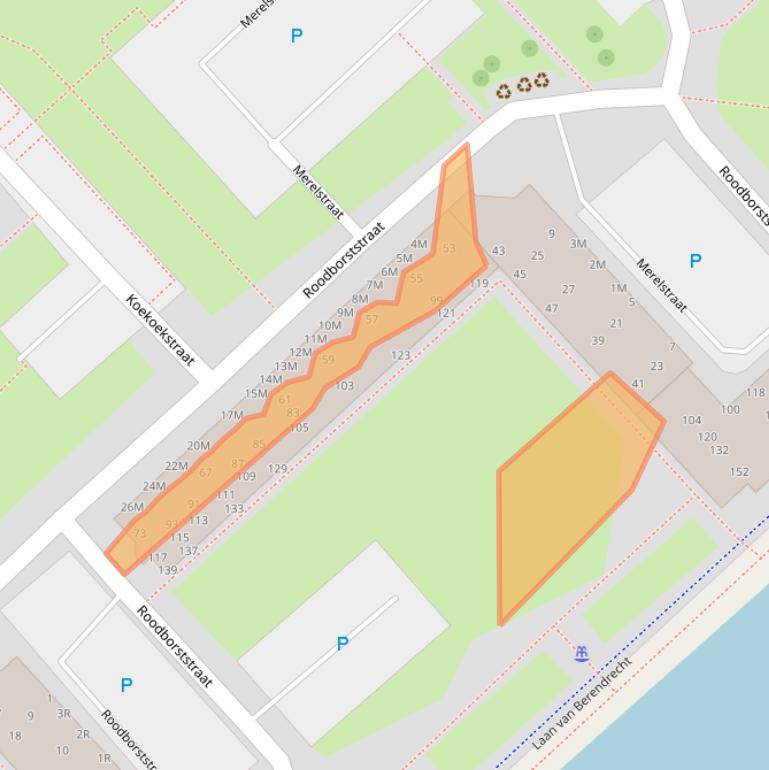 Kaart van postcodegebied 2352VB.