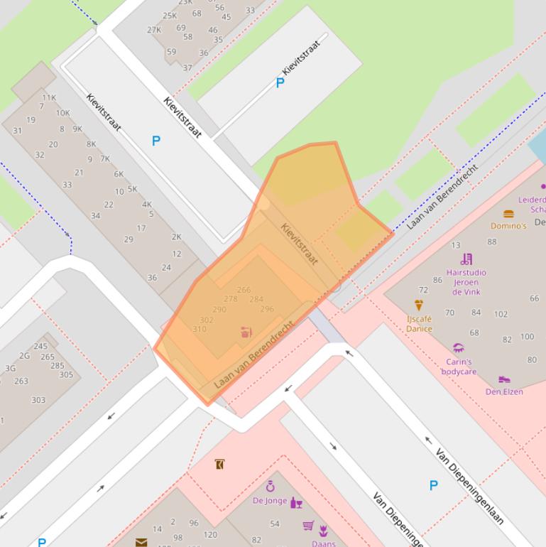 Kaart van postcodegebied 2352VP.