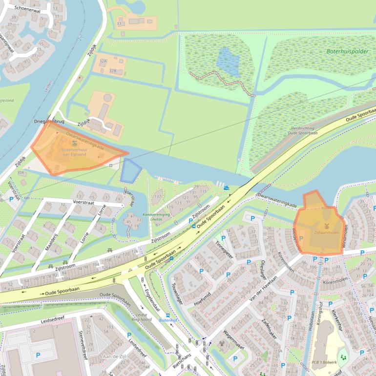 Kaart van postcodegebied 2353AA.