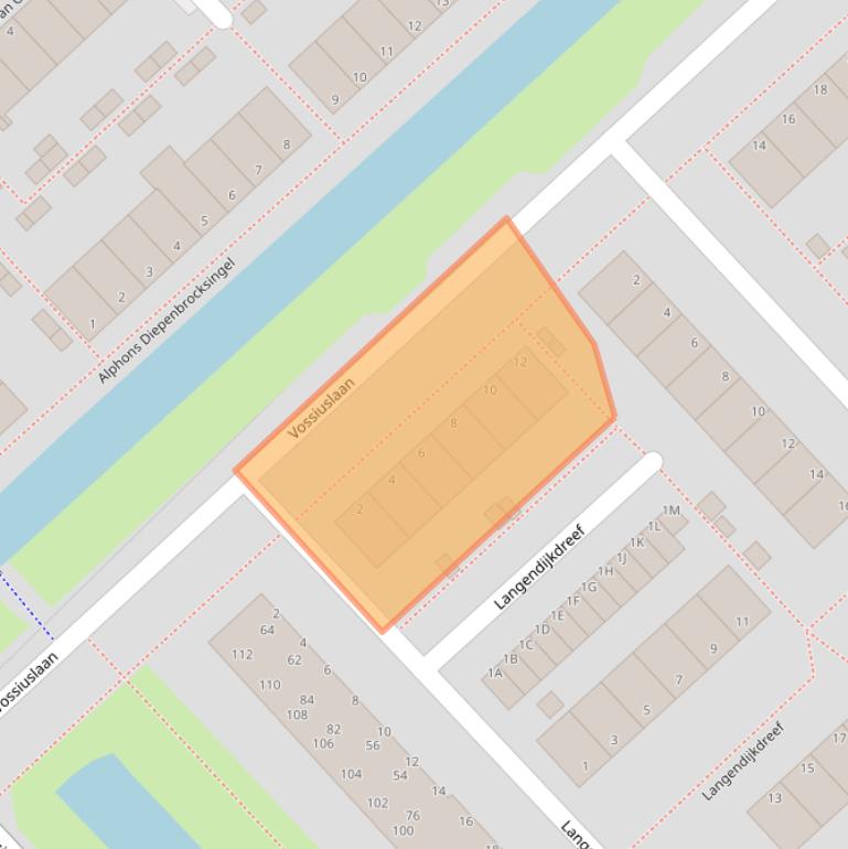 Kaart van postcodegebied 2353BA.