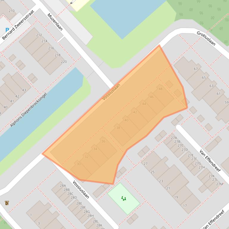 Kaart van postcodegebied 2353BC.