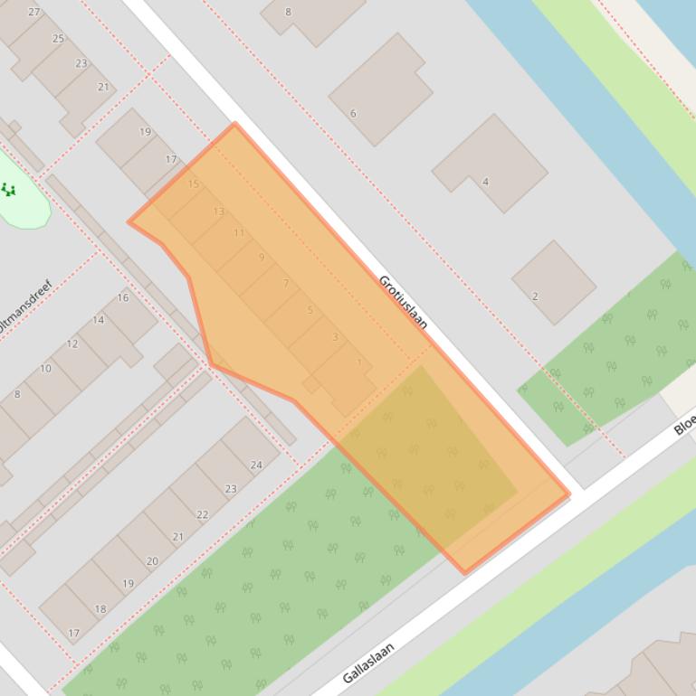 Kaart van postcodegebied 2353BP.