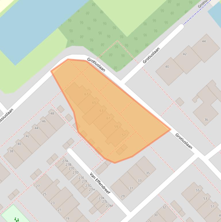 Kaart van postcodegebied 2353BT.