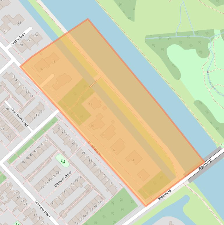 Kaart van postcodegebied 2353BV.