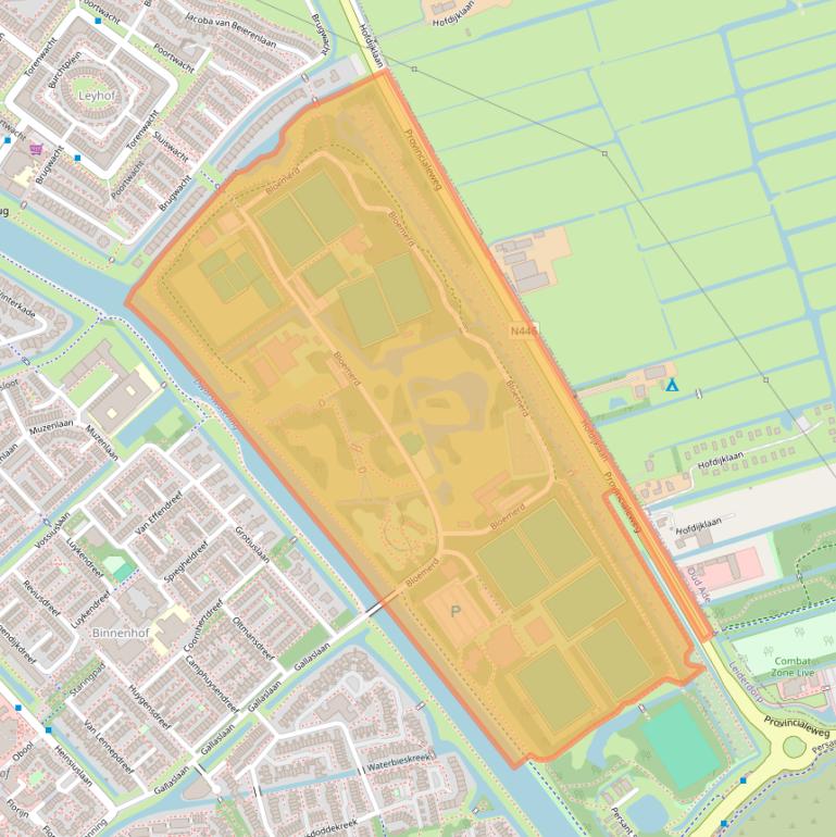 Kaart van postcodegebied 2353BZ.