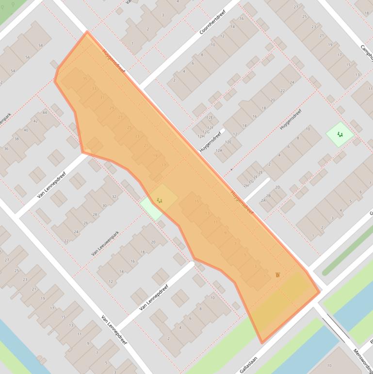 Kaart van postcodegebied 2353CA.