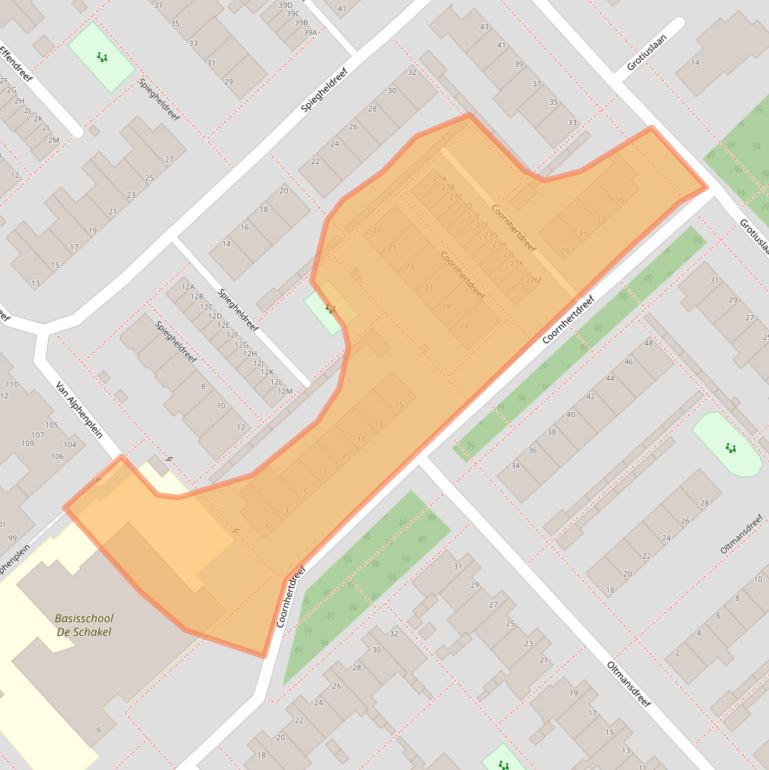 Kaart van postcodegebied 2353CC.