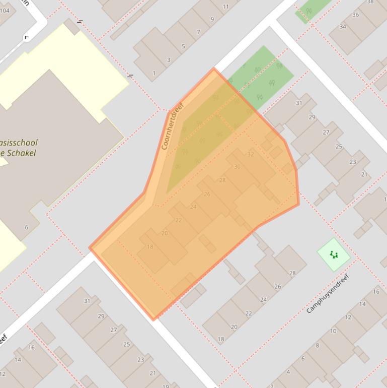 Kaart van postcodegebied 2353CE.