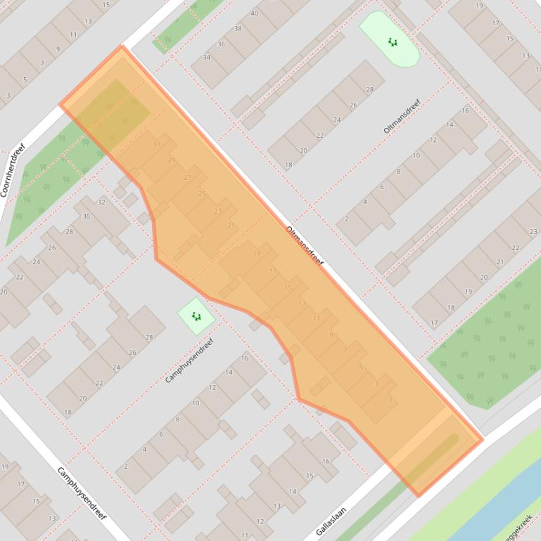 Kaart van postcodegebied 2353CK.