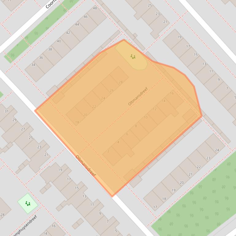 Kaart van postcodegebied 2353CL.