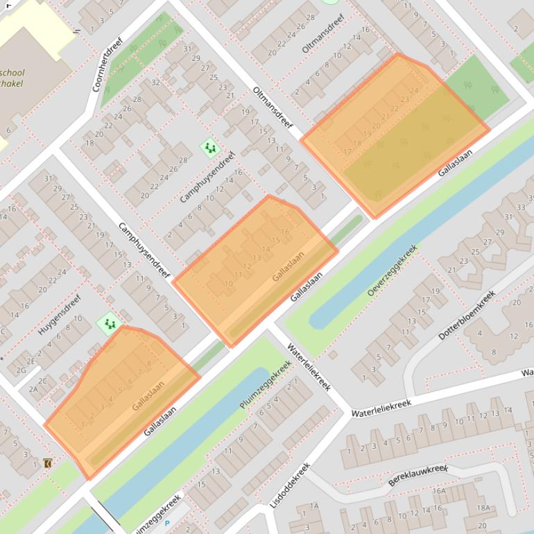 Kaart van postcodegebied 2353CM.